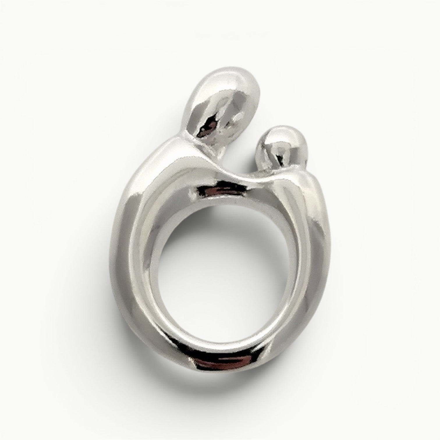 Sterling Silver Mother and Child charm pendant.