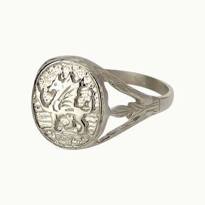 Men's Welsh Dragon Ring Sterling Silver