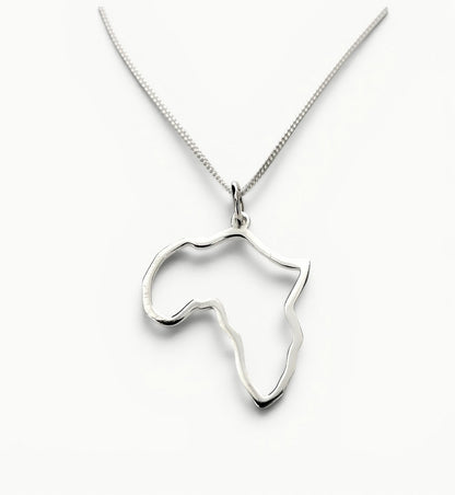 Sterling Silver Map of Africa Pendant