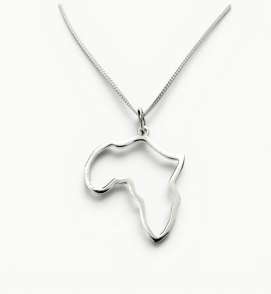 Sterling Silver Map of Africa Pendant