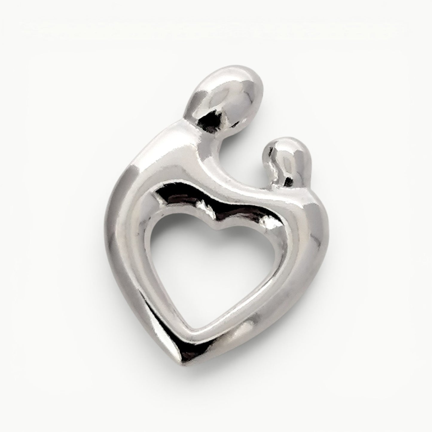 Sterling silver Mother and Child heart pendant