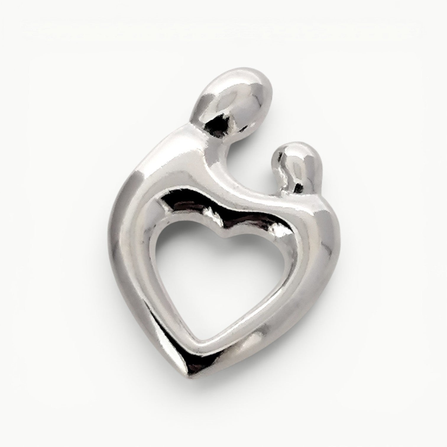 Sterling silver Mother and Child heart pendant