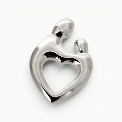 Sterling silver Mother and Child heart pendant