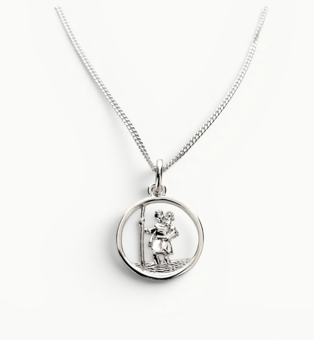 Saint Christopher Medal Pendant Sterling Silver