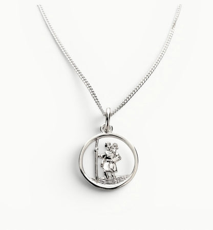 Saint Christopher Medal Pendant Sterling Silver