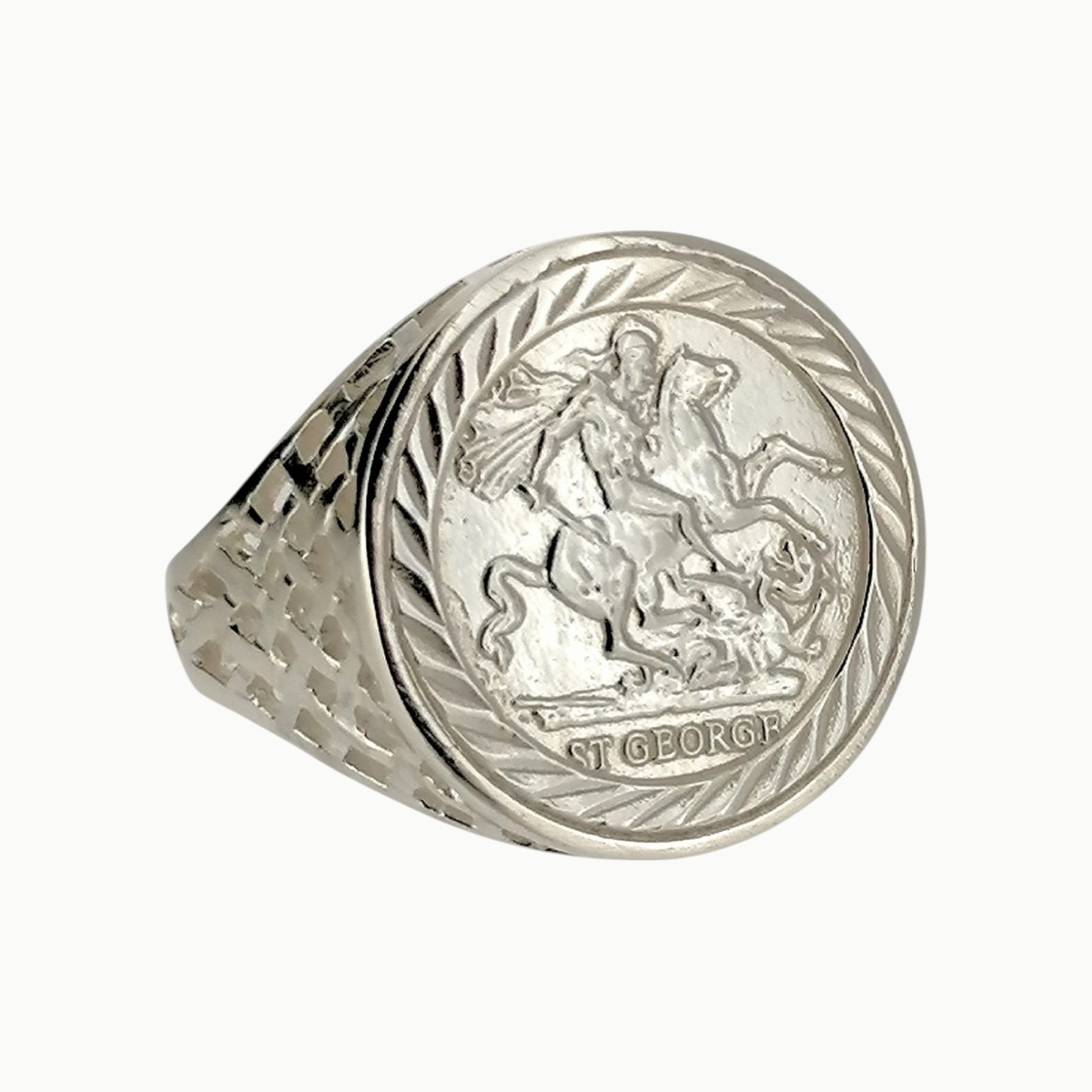 Saint George Sovereign Coin Ring Sterling Silver