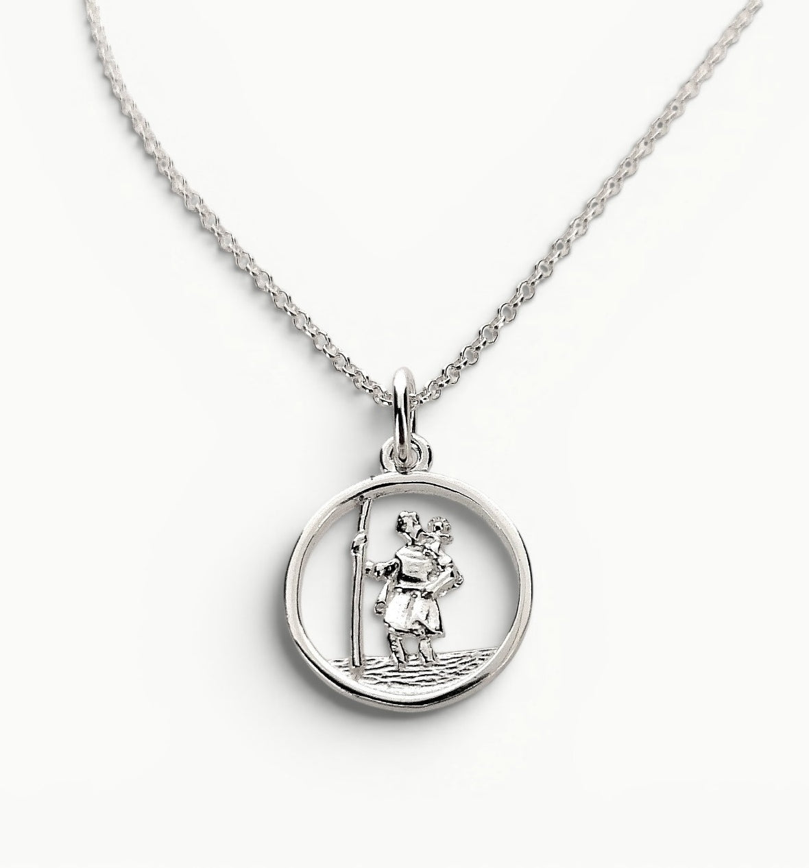 Saint Christopher Medal Pendant Sterling Silver