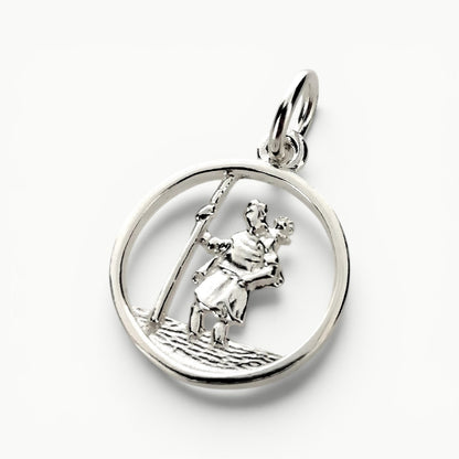 Saint Christopher Medal Pendant Sterling Silver