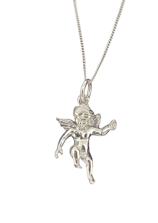 Cherub pendant of Protection sterling silver 