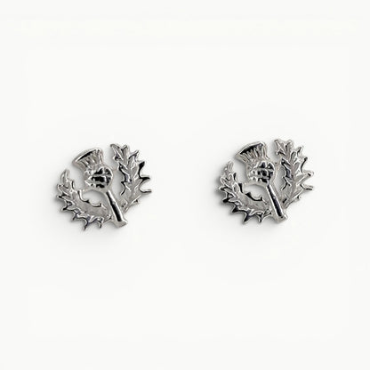 Sterling silver Scottish thistle stud earrings. Symbol of Scottish heritage. 
