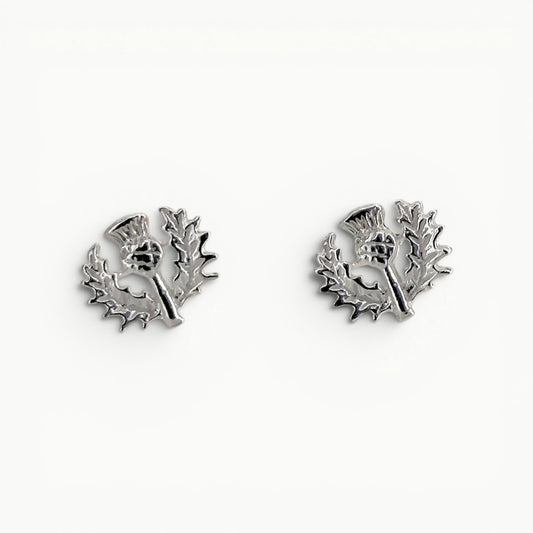 Sterling silver Scottish thistle stud earrings. Symbol of Scottish heritage. 
