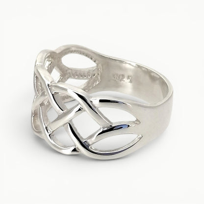 Sterling Silver Celtic Infinity Knot Large Band Ring