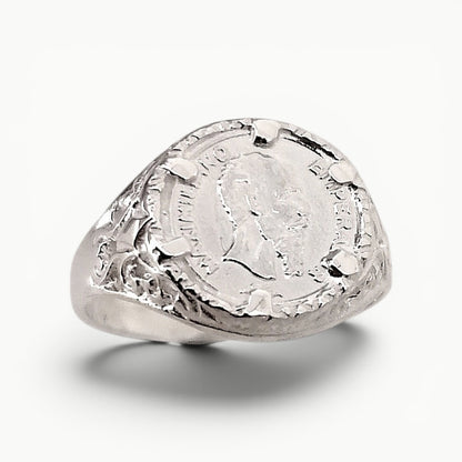 Sterling Silver Maximiliano Emperador Peso Ring