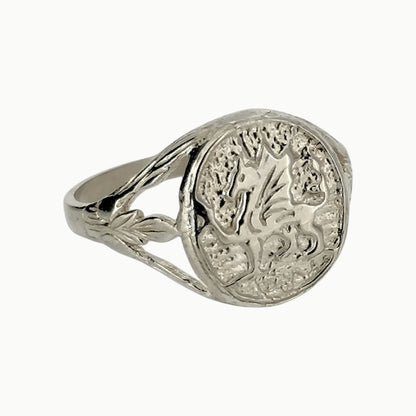 Men's Welsh Dragon Ring Sterling Silver