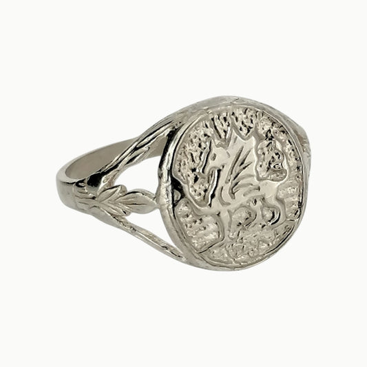 Men's Welsh Dragon Ring Sterling Silver