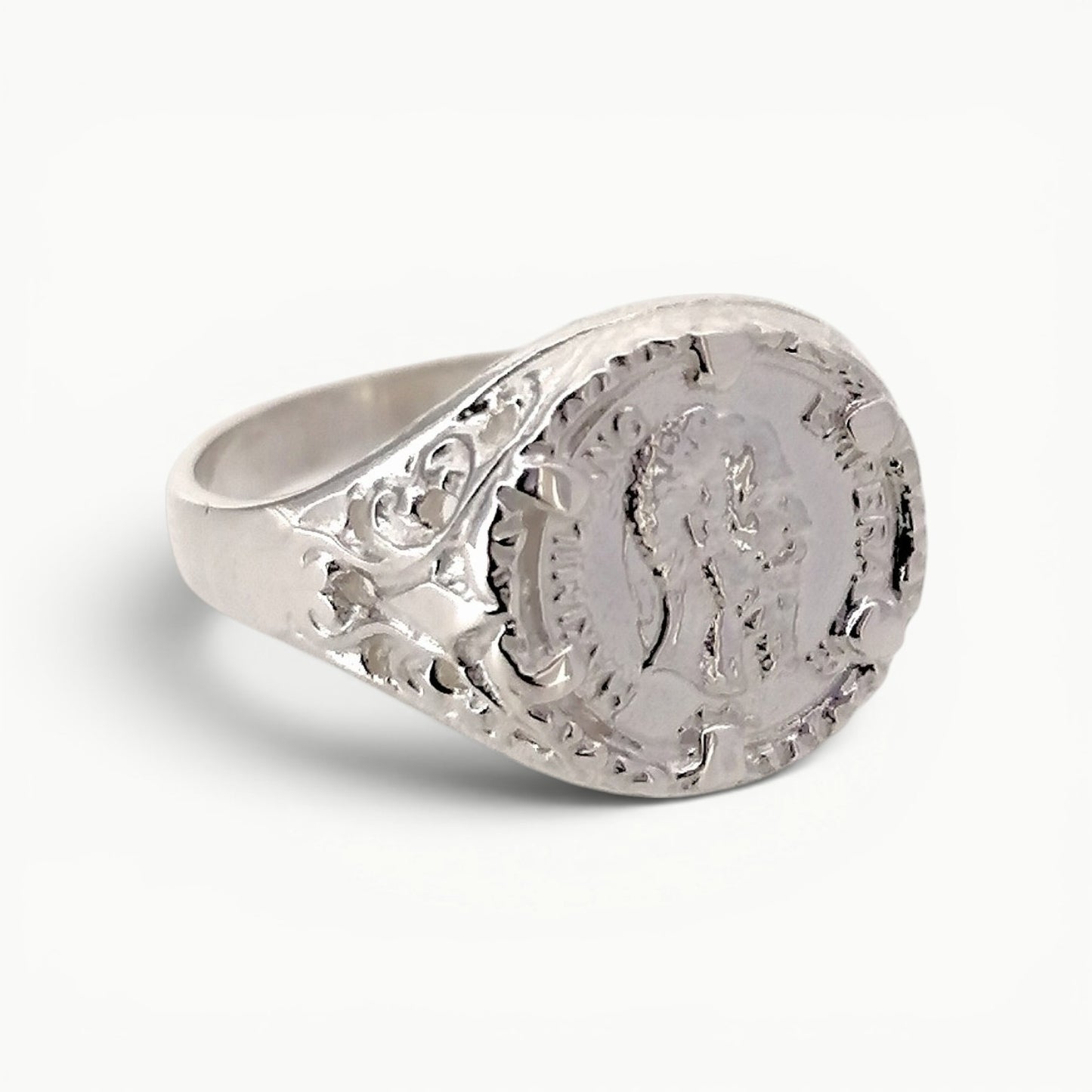 Sterling Silver Maximiliano Emperador Peso Ring