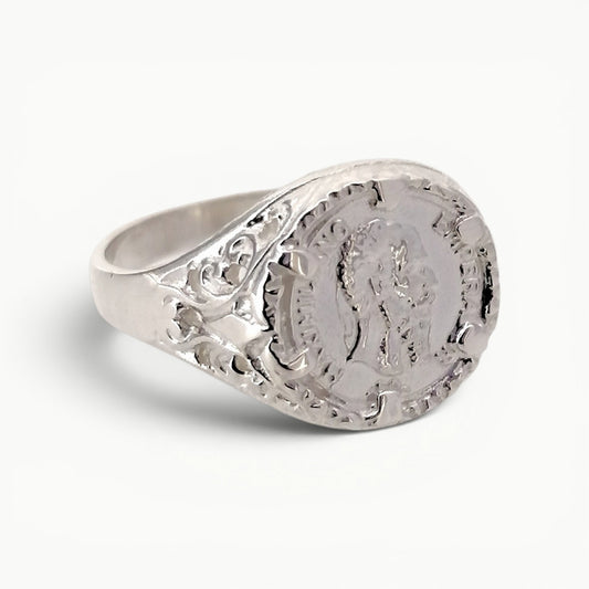 Sterling Silver Maximiliano Emperador Peso Ring