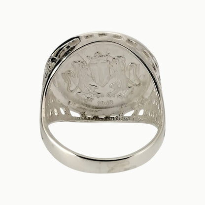 Saint George Sovereign Coin Ring Sterling Silver