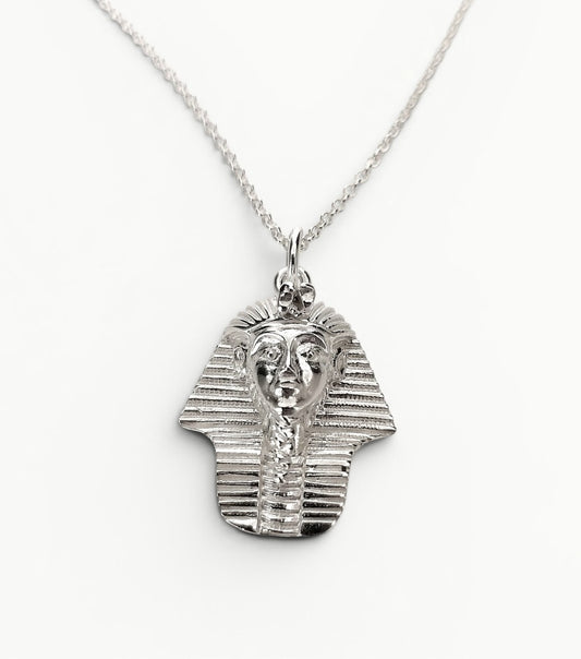 King Tutankhamun Pharaoh Pendant Sterling Silver