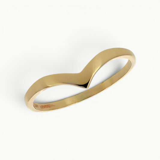 9ct Yellow Gold Wishbone Ring
