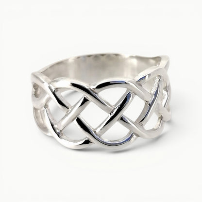 Sterling Silver Celtic Infinity Knot Large Band Ring