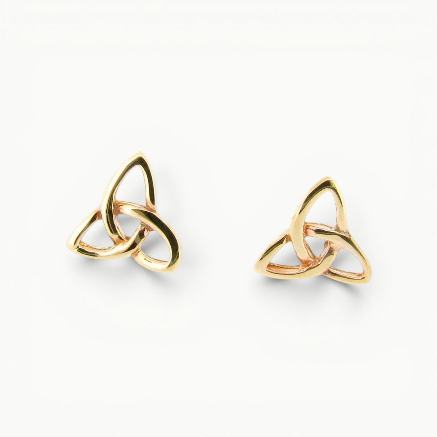 9ct Yellow Gold Celtic Trinity Knot Triquetra Stud Earrings Ladies