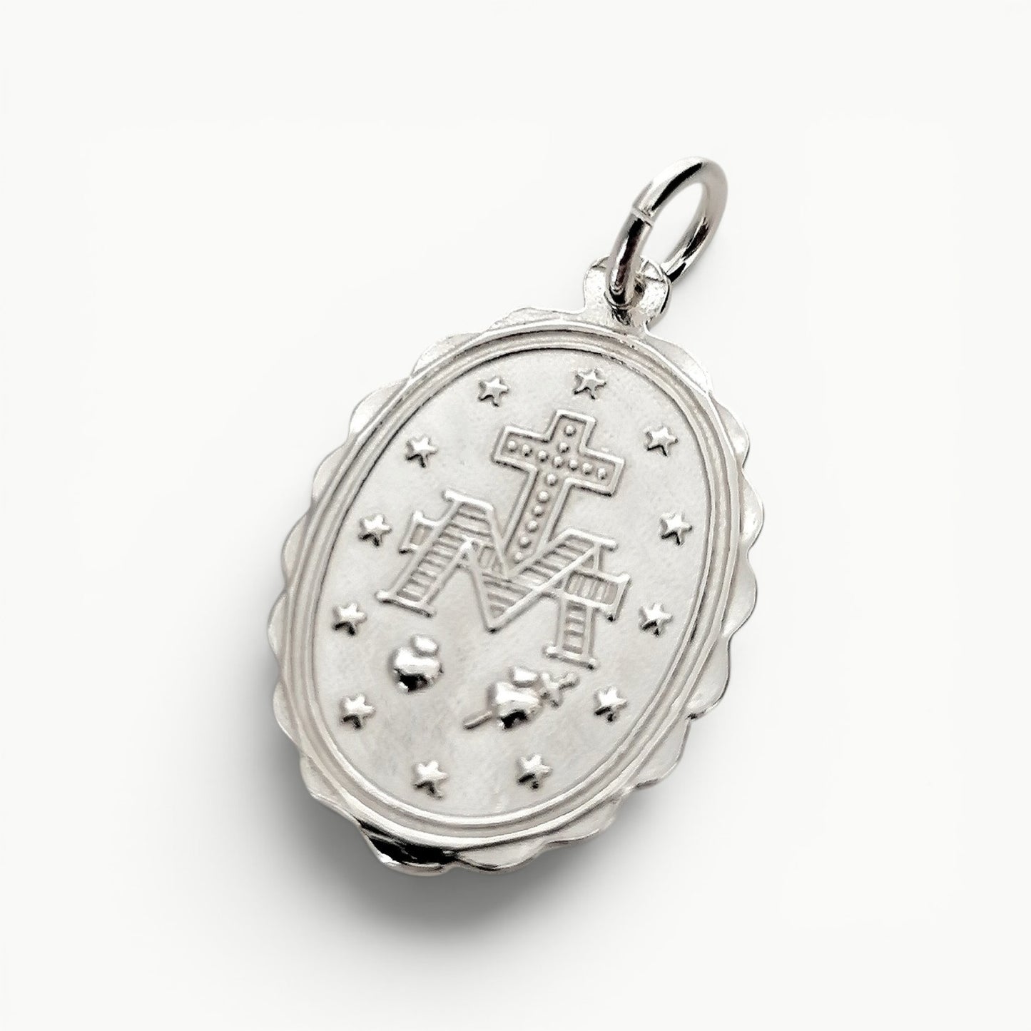 Miraculous Mary Medal Pendant Sterling Silver