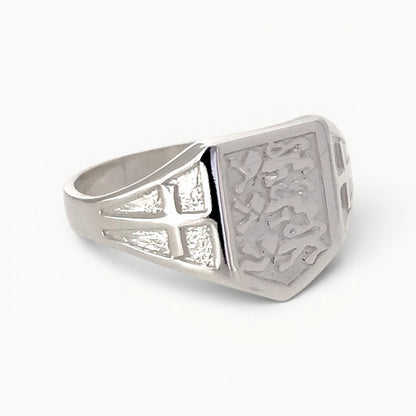 Three Lions England Ring Sterling Silver