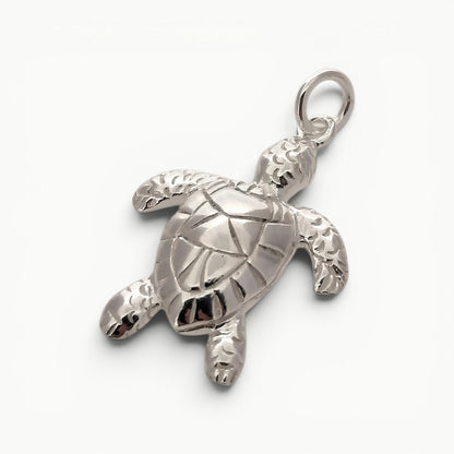 Sterling silver sea turtle charm pendant
