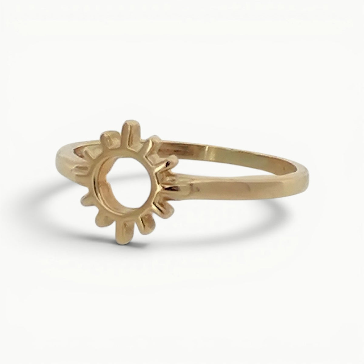 Ladies 9ct yellow gold sun rays ring