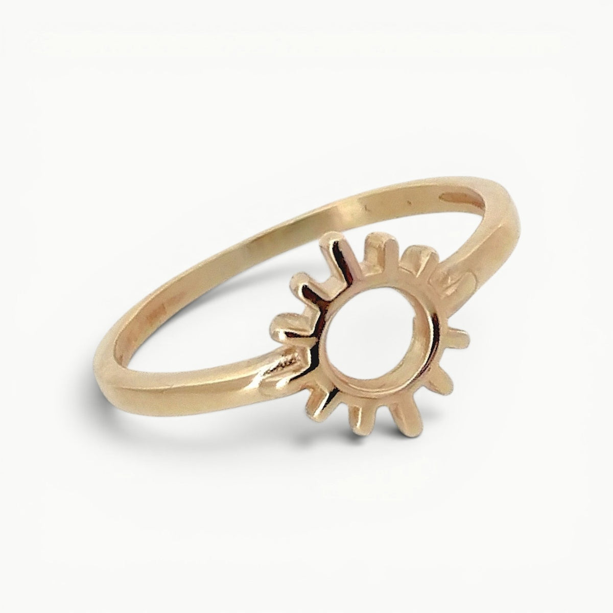 9ct yellow gold sun rays ring