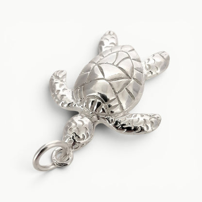 Sterling silver sea turtle charm pendant amulet