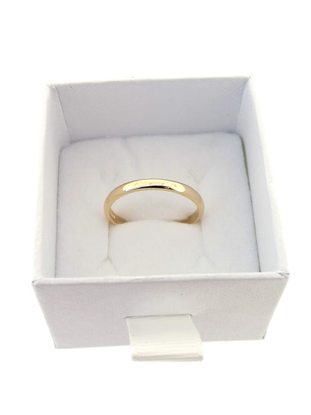 3mm D Shape Wedding Band Ring 9ct Yellow Gold
