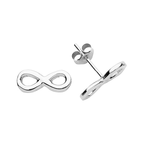 Infinity Love Knot Figure of 8 Symbol Stud Earrings 925 Sterling Silver Ladies