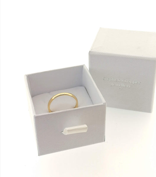 3mm D Shape Wedding Band Ring 9ct Yellow Gold