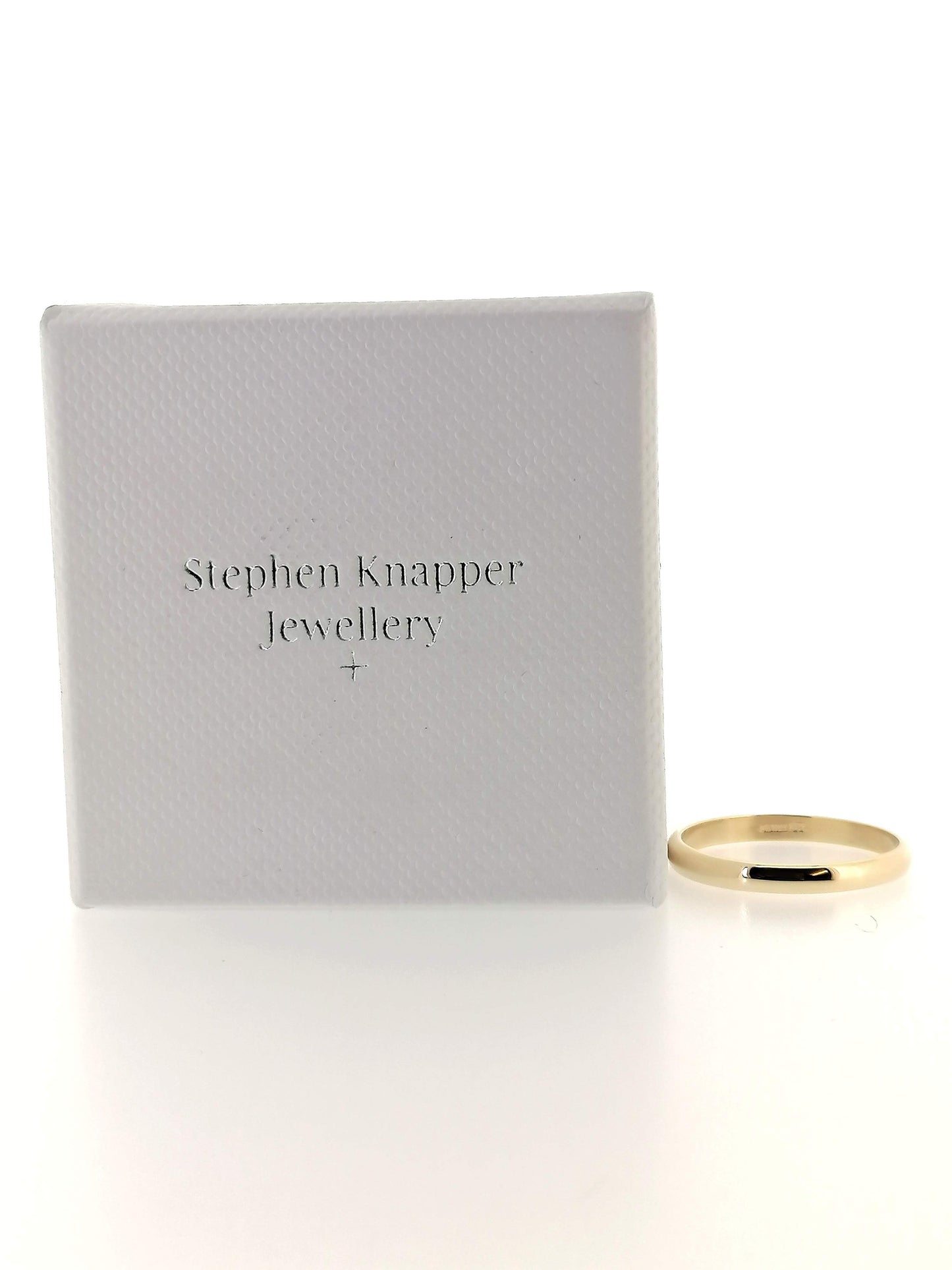 3mm D Shape Wedding Band Ring 9ct Yellow Gold