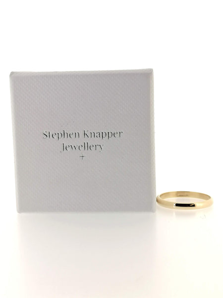 3mm D Shape Wedding Band Ring 9ct Yellow Gold