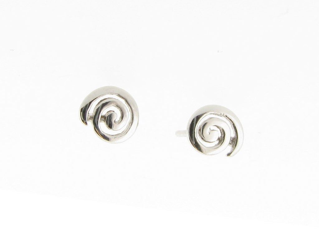 925 Sterling Silver Taino Spiral Swirl Petroglyph Stud Earrings Womens