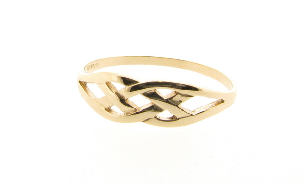 9ct Yellow Gold Irish Celtic Infinity Knot Ring Eco Gold Ethical Jewellery