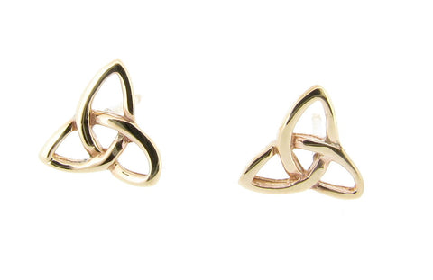 9ct Yellow Gold Celtic Trinity Knot Triquetra Studs Earrings. The Celtic Christian symbol of the Holy Trinity, the Father, the Son and the Holy Spirit. Also can be referred to as the Irish Love Knot. 