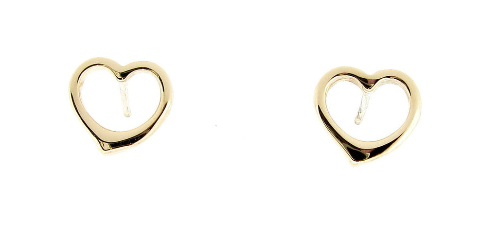 9ct Yellow Gold Open Heart Studs Earrings. The perfect ladies gift.