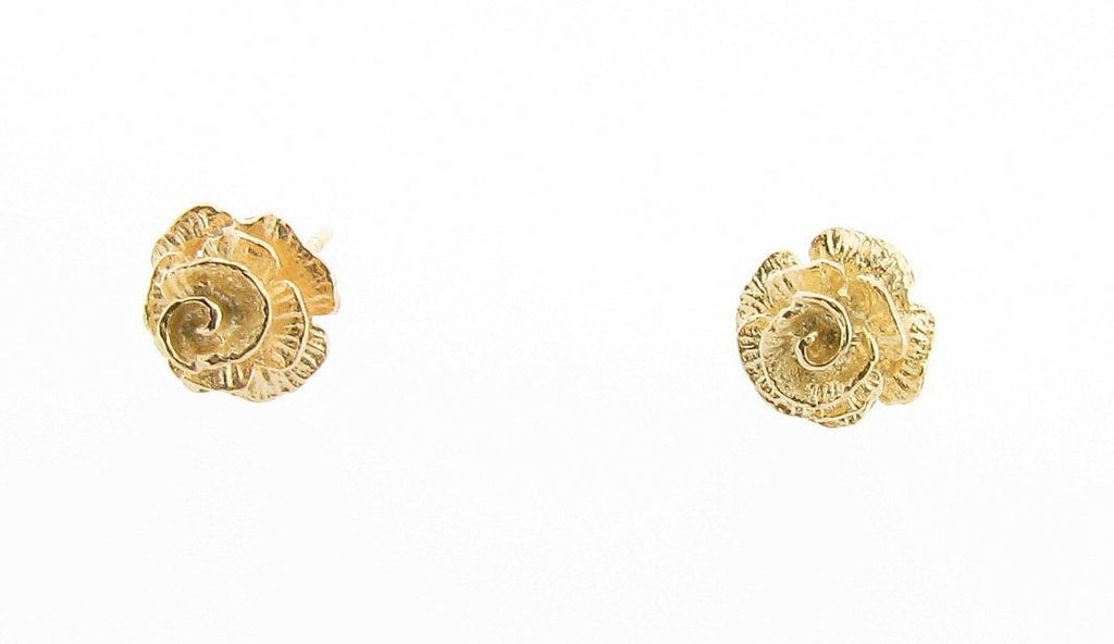 9ct Yellow Gold Rose Design Studs Earrings Eco Gold Ethical Jewellery Eco Friendly 