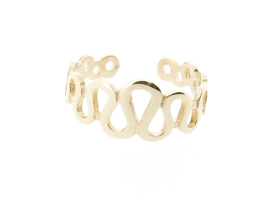 9ct Yellow Gold Wavy Crown Design Adjustable Toe Ring – Stephen Knapper