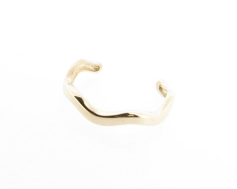 9ct Yellow Gold Wavy Band Adjustable Toe Ring. 
