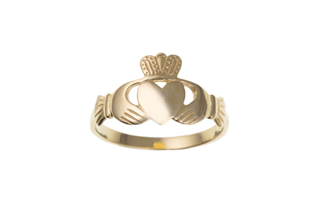 9ct Yellow Gold Irish Claddagh Ring Love, Loyalty, Friendship Eco Gold Engagement Ring