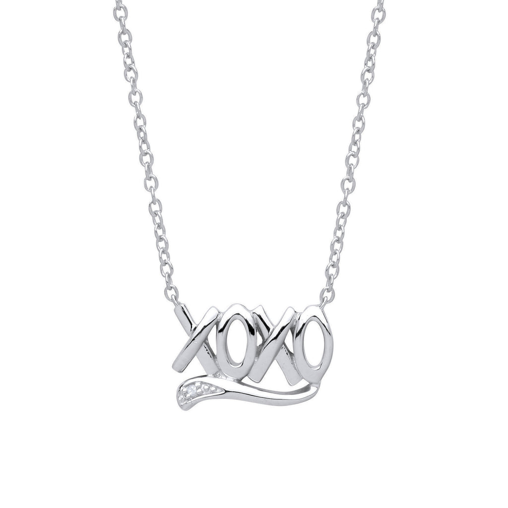 Hugs and Kisses Diamond Necklace Sterling Silver