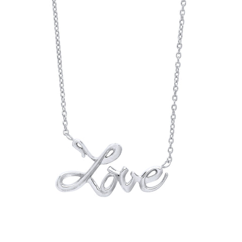 Sterling Silver Love Word Necklace