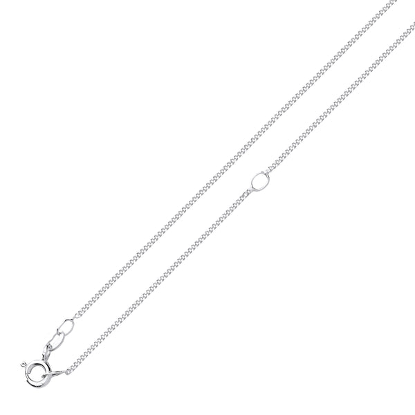 Sterling Silver 18" adjustable 16" Curb Link Chain