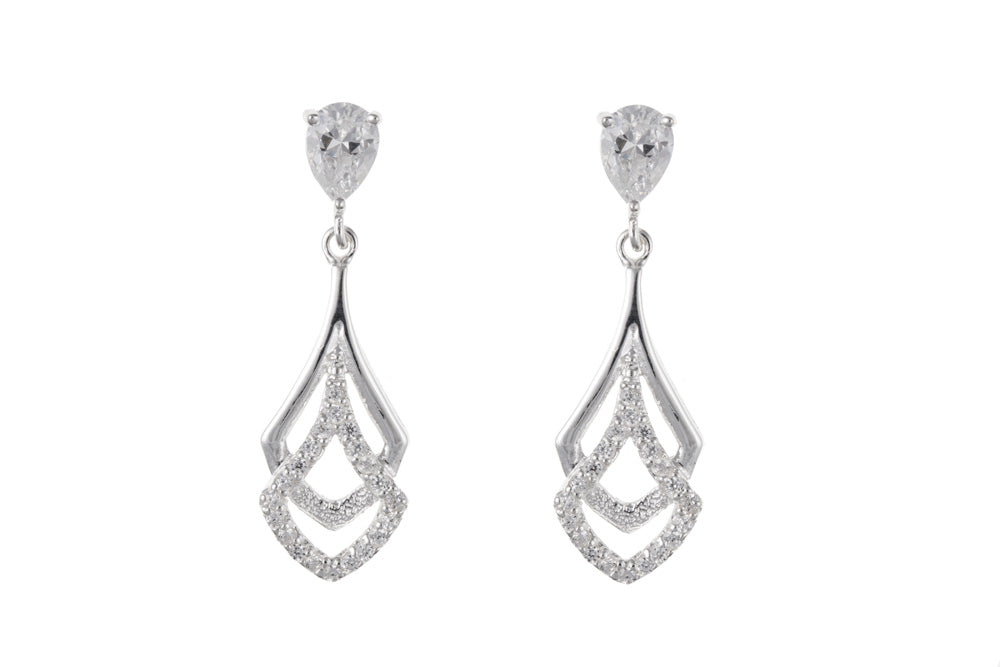 Elegant silver on sale drop earrings