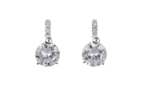 925 Sterling silver 9mm Round Diamond Simulant Stud Earrings